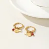 Ensembles de bijoux de mariage YACHAN 18K plaqué or en acier inoxydable boucles d'oreilles pour femmes pierre naturelle rose mignon charmes étanche 231208