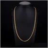 Chains K 3.5Mm Female Gold Necklace Water Wave Chain Simple Fashion Wholesalechains Drop Delivery Jewelry Necklaces Pendants Otnte