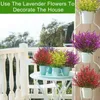 Decorative Flowers 8 Bundles Artificial Lavender Uv Resistant Fake Shrubs Greenery Bushes Bouquet For Wedding Party Home Garden Table Decor