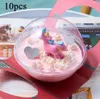 Cadeau cadeau 10pcs transparent ouvert en plastique transparent présent boîte décoration gâteau conteneur portable boule de mousse ronde 2472584