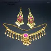 Stage Wear 2/3pcs Set Belly Dancing Accessories Women Dance Necklace Earrings Gold Silver Accessory Wholesale