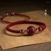 Bracelets à maillons cinabre pour femmes, 12 années de naissance du zodiaque, tissage de perles de transfert, amulette réglable pour Couple masculin, corde rouge