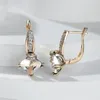 Hoop Earrings Fashion Green Zircon Earring Multicolor Crystal Square Stone Boho Gold Color Wedding Jewelry For Women Bridal Gift