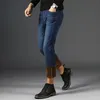 Jeans pour hommes Hommes Hiver Polaire Chaud Marque 2023 Mode Business Pantalon Rétro Classique Denim Pantalon Automne Casual Stretch Slim 231207