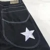 Jeans masculinos estilo coreano y2k vintage gótico moda impressão hip hop fada grunge calças de cintura alta solta namorado estético para mulheres