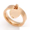 Band Rings Designer Ring Smycken Love Heart 316l Titanium Gold-Plated Heart-Shaped Fashion T Letter Dubbel kvinnliga löften för mig Dhkla