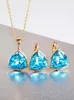 Necklace Earrings Set Triangle Jewelry For Women Engagement Party Bijoux Trendy Crystals From Austria Clip And Jewellry Gift