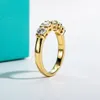 Eheringe AnuJewel 4 mm D Farbe Ehering Ring 925 Sterling Silber 18 Karat vergoldet Band Verlobungsringe Großhandel 231208