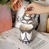 Storage Boxes European style architectural fragrance candle jar retro ceramic candy jar multifunctional jewelry storage bottle home decoration 231208