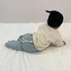 Zestawy odzieży malucha dziewczynka chłopiec jesienne ubrania kreskówek długie rękawowe splatyczne spodnie 2pcs Stroje dla niemowlęcia ur. 231207