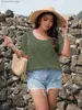 T-shirt das mulheres Finjani Plus Size Coreano Chic Puff Sle Bordado Top Verão Ruffles Mulheres Blusa Oca Out White Lace ShirtL231208