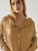 Waffle Hoodie Zipper Button Long Sleeve Loose Casual Shirt Autumn and Winter Fashion Brand All-match Hoodie