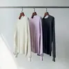 Maglioni da donna Maglione in cashmere da donna lavorato a maglia Bianco Viola Grigio Cerchio catena maniche lunghe Elegante 2023 Autunno femminile O Collo maglione lavorato a maglia