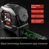 Tape Measures Self locking Steel Tape measure black Fluorescent tape 5M High precision Thickened Wear-resistant Fall resistant Measuring Tape 231207