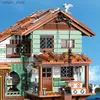 블록 2100pcs Fisherman 's Wharf Building Block Tree House 모델 Seaside Street View 보트 교통 장난감 어린이 크리스마스 선물 R231208