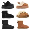 Kostenloser Versand Designer Fluffy Schnee Stiefel Mini Frauen Winter Australien Plattform Ug Boot Pelz Slipper Knöchel Wolle Schuhe Schaffell Echt