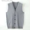 Gilet da uomo Livello 4 Super anti-pilling Grado superiore Pleuche Nuovo inverno Scollo a V Marchio di moda Cardigan lavorato a maglia Casual Maglione preppy Gilet senza maniche Q231208