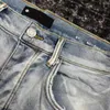 Jeans pour hommes jeans violets jeans de créateur pour jeans pour hommes Pantalon de randonnée déchiré Hip hop High Street