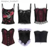 Débardeurs pour femmes Camis Femmes Gothique Crop Tops Spaghetti Strap Mesh Slim Bustier Corset Goth Punk Grunge Fairycore Camisole Sexy Y2K Halloween Vest L231208