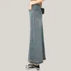 Gonne Gonna di jeans da donna con spacco frontale Maxi lunga blu Estate elegante casual pianura jeans da ragazza alta