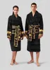 Хлопковый халат высшего качества для женщин и мужчин, банный халат в европейском и американском стиле, F M L XL XXL 3XL 4XL