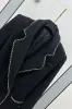 冬のデザイナーファッションチェーンツイードジャケットプラスサイズの黒い長いスタイルコート