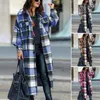 Kurtki damskie Plaid Flaid Coat Poliester Spandex Outer Owezyjna Kurtka z klapą na średnim poziomie dla ciepła na ciepło