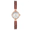 Montres-bracelets de luxe femmes montres Premium cadran rond étanche montre à quartz mode perle bracelet dame cadeau rétro nostalgie horloge