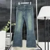 Designer-bedruckte Denim-Hosen für Damen, Buchstaben-Design, Jeans, Schlaghose, Damenhose mit hoher Taille