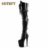 Buty Sdtrft marka 20 cm cienkie wysokie obcasy nad platformą kolan buty unisex botas mujer panie ślubne kobiety buty imprezowe 231207