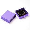 Jewelry Pouches Purple Drawer Box Necklace Earrings Gift Packaging Carton Organizer Display Wedding