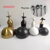 Decorative Objects Figurines Black White Gold table Lamp Creative mushroom Table Lamp for Bedroom Study Living Room Decoration Desk lamp 231207