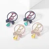 Boucles d'oreilles pendantes Bilincolor Light Colorful Bowknot Drop Letter B pour cadeau ou fête