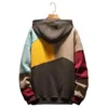 Herrtröjor Creative Winter Hoodie Big Pocket Men Autumn Color Matching Young Style Thermal