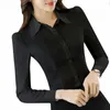 Blusas femininas camisa branca mulheres chiffon manga longa para tops básicos finos camisas de moda coreana outono roupas de trabalho