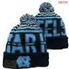 Bonés masculinos NCAA Alabama Chapéus Todas as 32 equipes de malha com punhos North Carolina Tar Heels Gorros listrados de lã lateral quente EUA College Sport Knit Hat Beanie Cap para