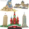 Blocks City Architecture Louvre Museum Empire State Building Blocks Notre Dame Micro Bricks Set Pyramid Saint Basil's Cathedral Model R231208