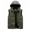 Gilet da uomo Clip per cavallo in cotone multitasche casual autunno e inverno ispessito