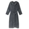 Mäns Sleepwear Mens Bathrobe Autumn Winter Flanell Pyjamas Löst dragkedja Tjock nattklänning