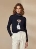 169133 Fashion Classic Trendy Luksusowy projektant RL Knited Sweter Women Little Bear Wzory haftowe