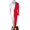 Oregelbundna färgglada mäns kostymer Magiker Clown Performance Stage Outfits Nightclub Manlig sångare Blazers Pants Passar Bankett Wedding Party Host Tuxedo Set Costume