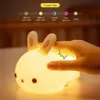 LED RAVE TOY TOUCH SENSOR RGB LED Rabbit Night Light 16 Färger USB RECHARGEABLE SILICONE Bunny Lamp för barn Baby Festival Gift 231207