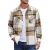 Men's Jackets Autumn Warm Plaid Coat Thickened Shirt Lapel Single Breasted Tall Men Ski Jacket Mens Lightweight Down 3xl For