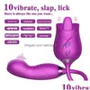 Masr 10-Gang-Teleskopdildo Zunge lecken Nippelsauger Oralmasturbator Saugen Rosenvibrator Spielzeug für Frauen Vagina Drop Delive Dhfcj