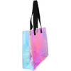 Förvaringspåsar iriserande tygväska shopping axel pvc holografisk vattentät handväska gåva bärbara kvinnor