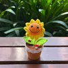 Fiori decorativi Artificiali Mini Sorriso Girasole Bonsai Piante finte fatte a mano in vaso per la decorazione della tavola della casa del giardino della casa estetica