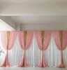 2021 estilo de verão 3m por 6m decoração de casamento cortina branca blush rosa seda gelo lantejoulas douradas pano de fundo decoração de festa de aniversário2401896415