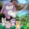 Peluche Light Up Jouets Projecteur de salle Husky Bear Jouets Poupée Coton Coussins Animaux en peluche pour filles Glowing Bunny Atmosphère 231207