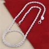 16-24 pollici per donna uomo Bella moda 925 sterling silver charm 4mm corda catena collana adatta ciondolo gioielli di alta qualità