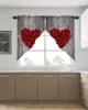 Rideau de saint-valentin, Rose rouge, traitements de fenêtre, pour salon, chambre à coucher, décoration de maison, triangulaire